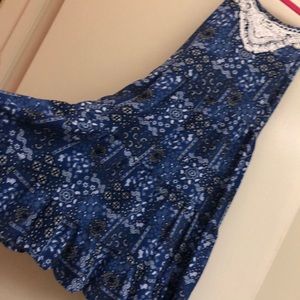 Girls Blue Bandana Print Maxi Dress, Size 8